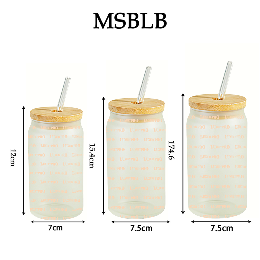 Frosted Cup with Bamboo Lid - Heat Transfer Printing