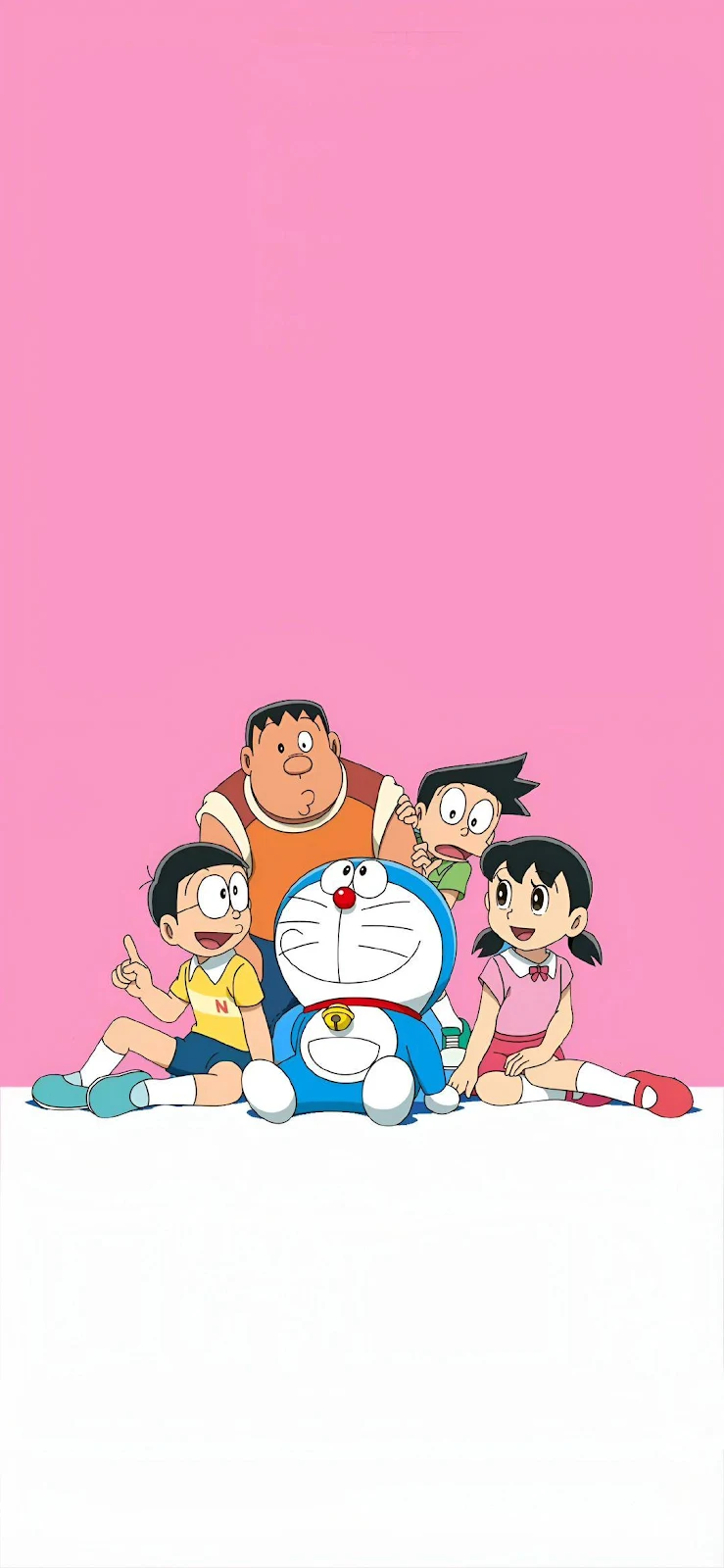 Doraemon And Friends Minimalist Art - Minimalist Anime Art Full HD iPhone Wallpaper (1080x2337)