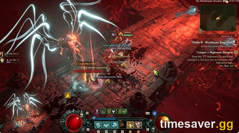 Diablo 4 Season 15 endgame combat — runeword-powered melee character in action