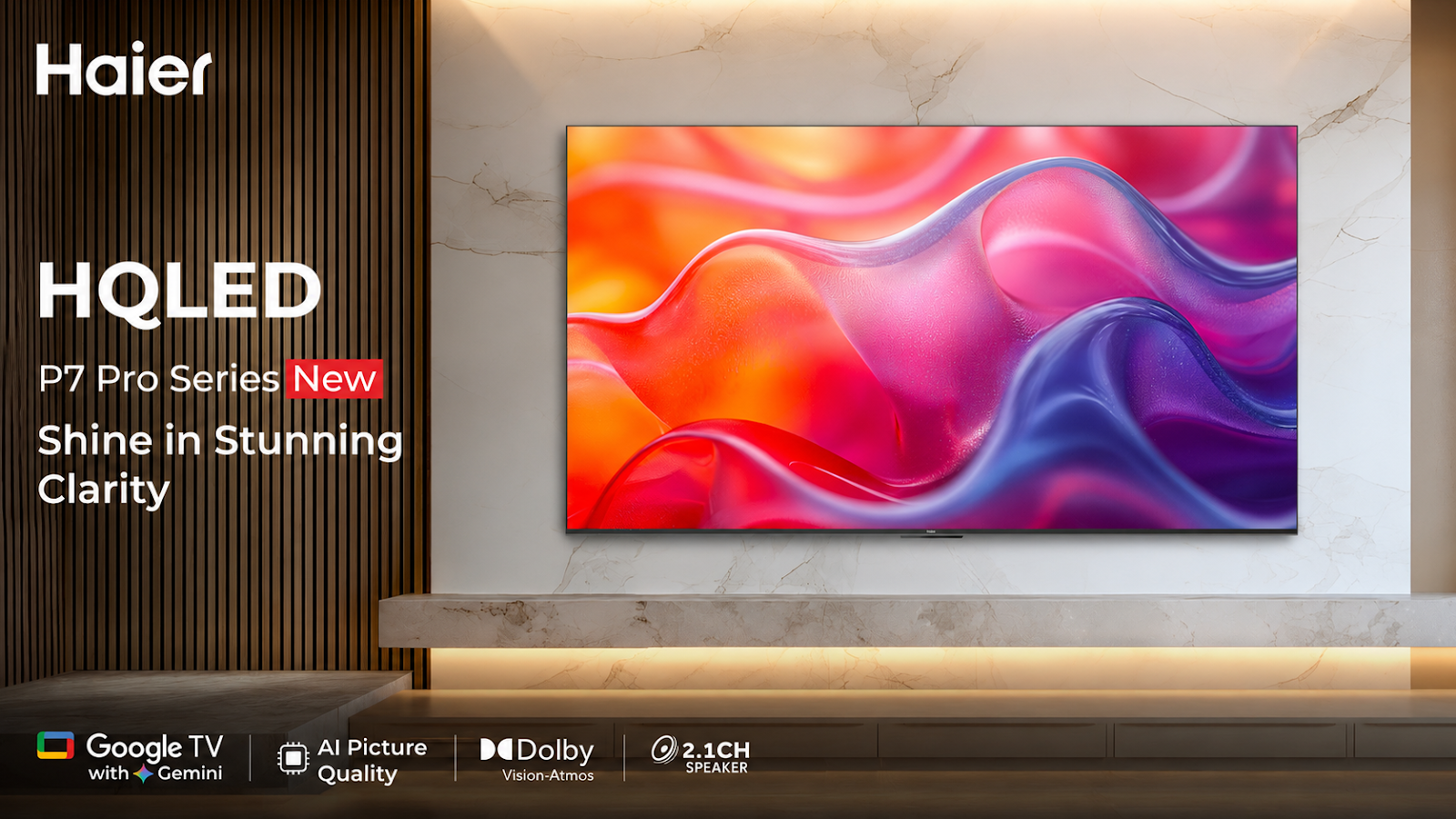 Haier Launches HQLED P7 Pro Series Smart TVs in India With Google TV, Gemini AI and 50W Sound System