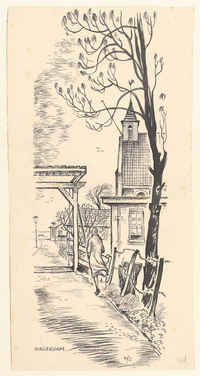 Gezicht te Durgerdam bij het bruggetje 1950 1970