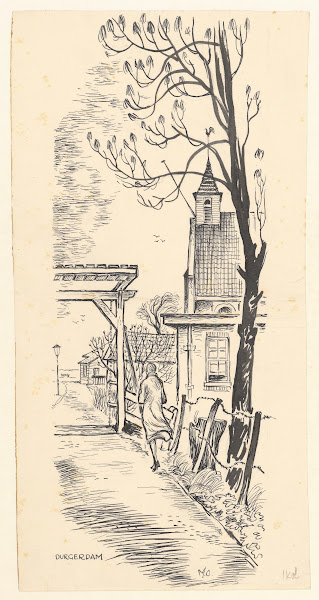 Gezicht te Durgerdam bij het bruggetje 1950 1970