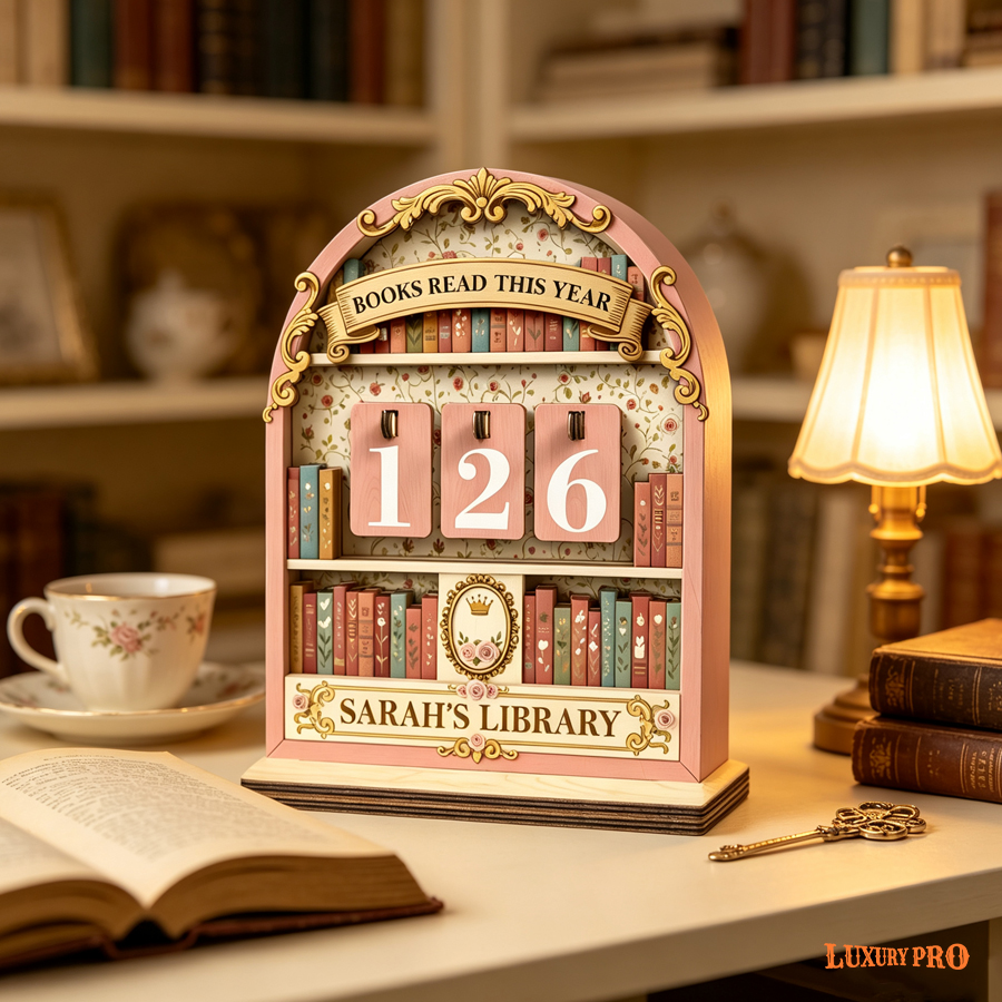 Custom Shape Wood Bookshelf Tracker