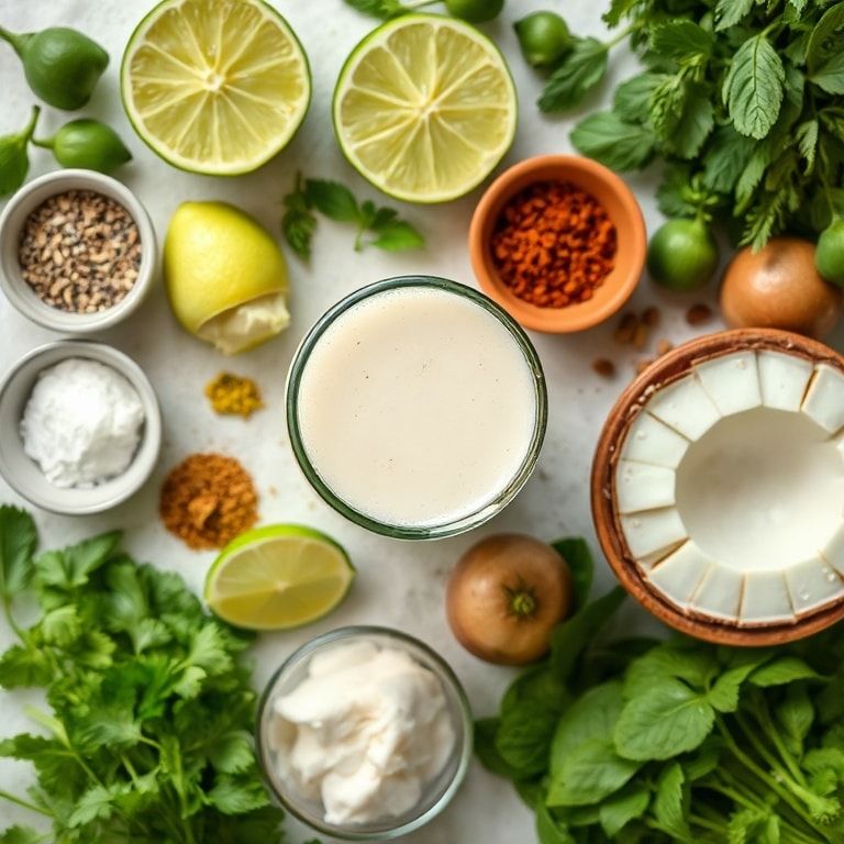 Ingredients for Refreshing Coconut Key Lime Pie Smoothie Recipe: Quick, Homemade Delight