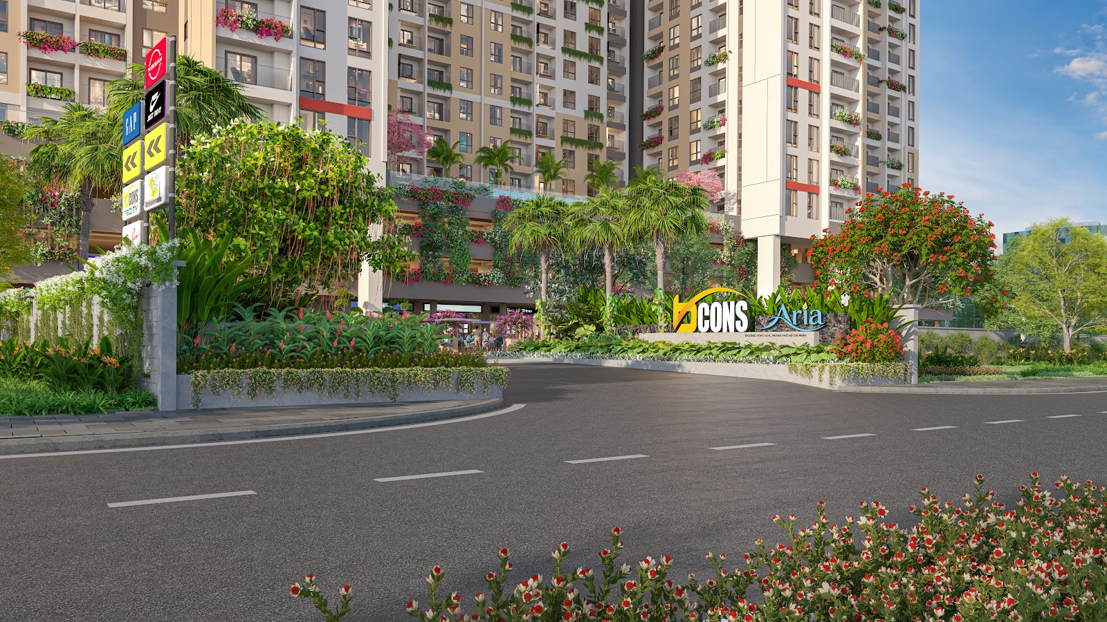 Cổng chào Bcons Aria mặt tiền Bà Huyện Thanh Quan
