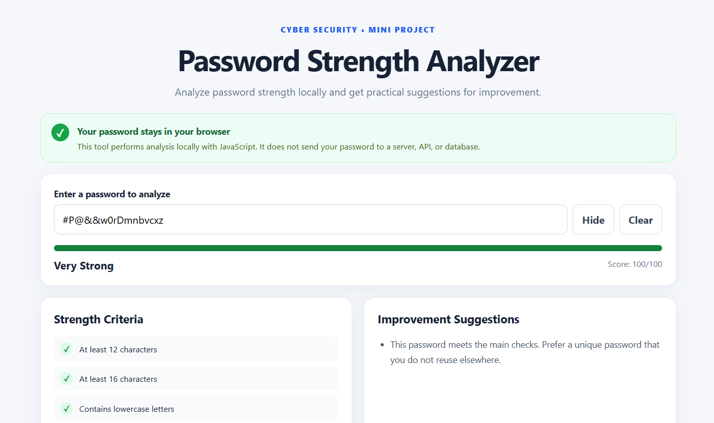 Password Strength Analyzer — screenshot 2