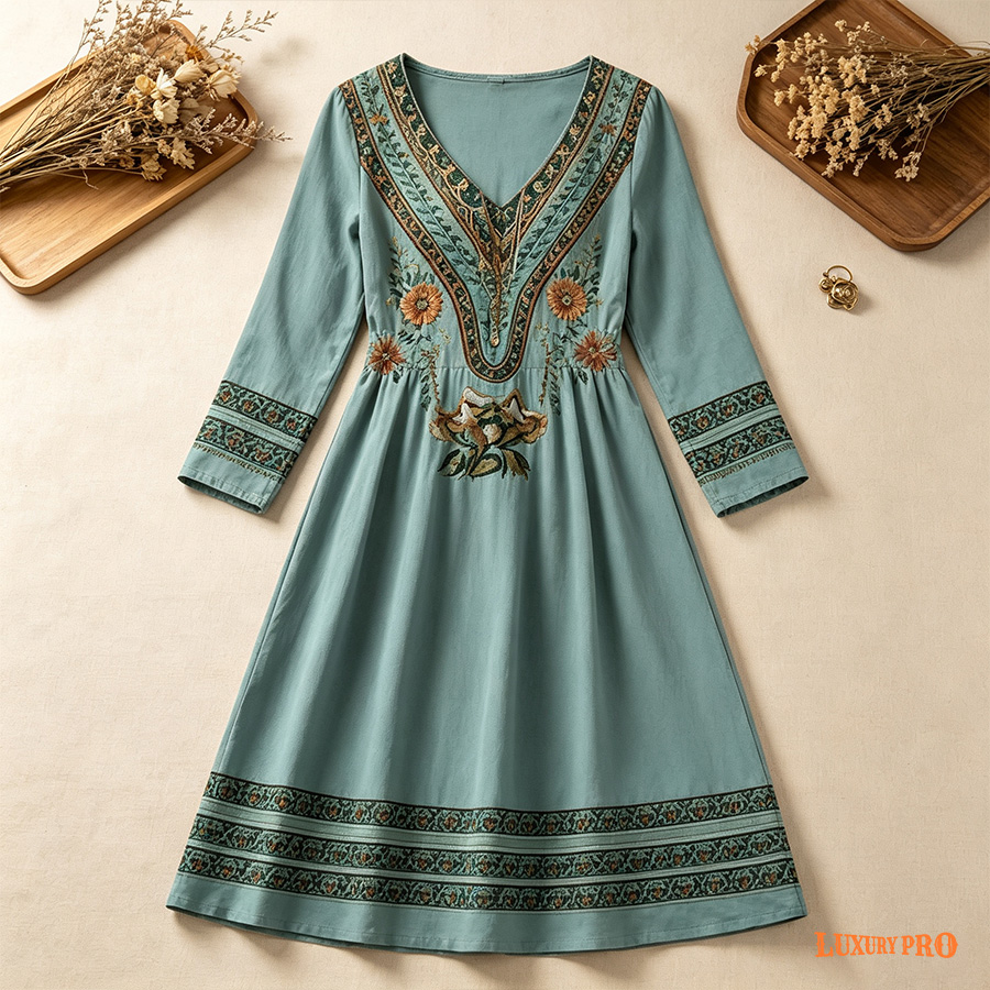 STY-07-ZTCXCQ - Straight Long Sleeve Maxi Dress