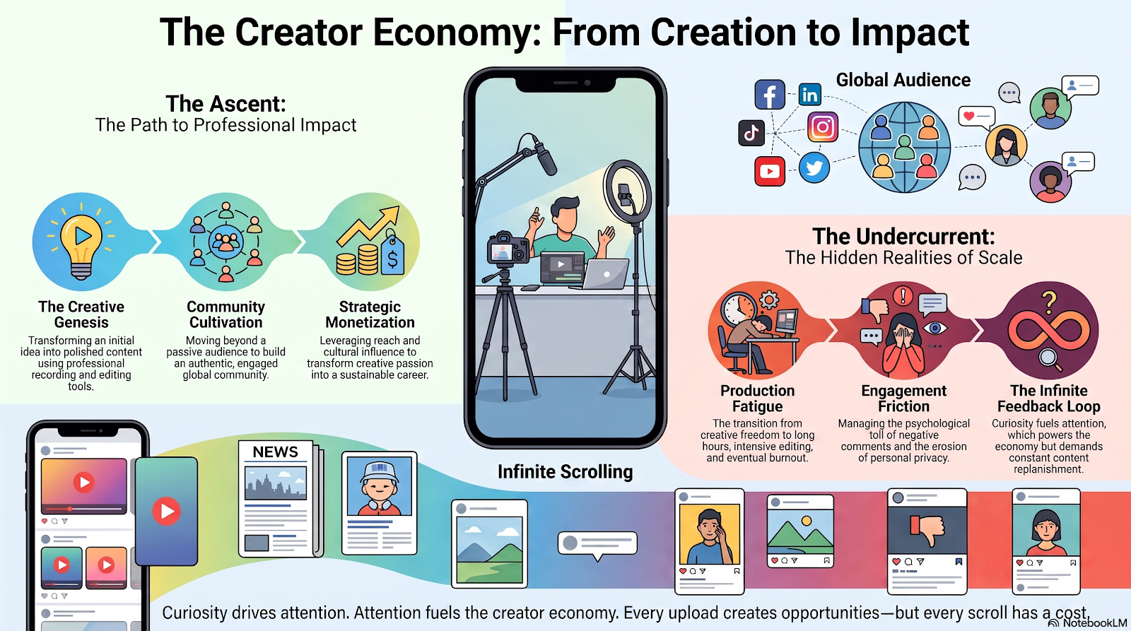 The positive opportunities and hidden pressures of becoming a content creator.