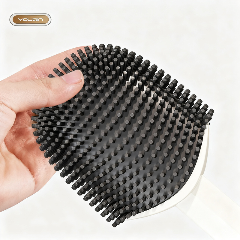 Silicone toilet brush, wall-mounted