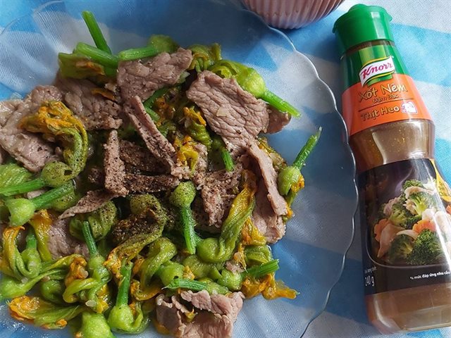 Bông Bí Xào Thịt Bò