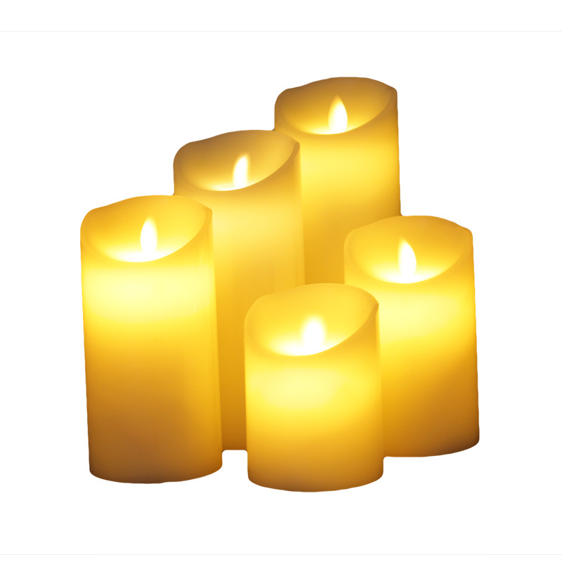 LED pillar candle made of stearin, with remote control