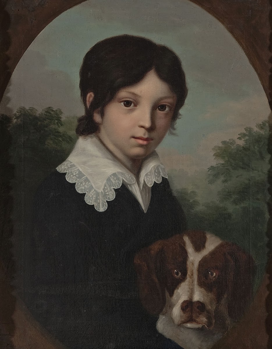 Childhood portrait of Oleś Walicki 18051831 with a dog
