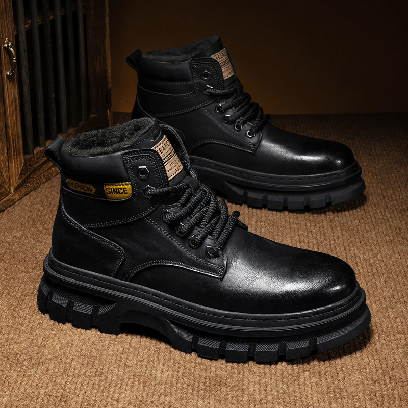 Men's British-style work boots, slip-resistant
