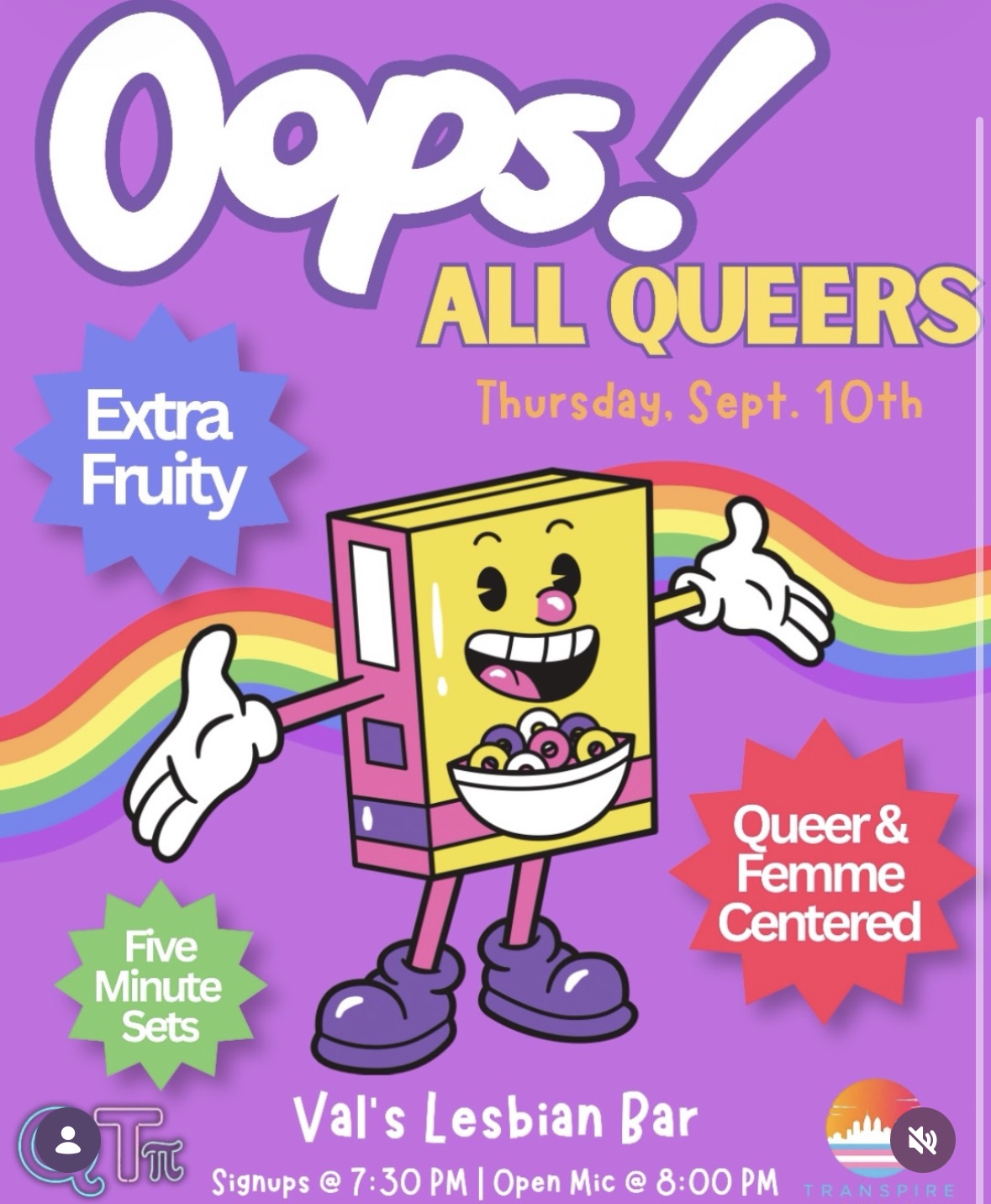 Flyer for Oops! All Queers