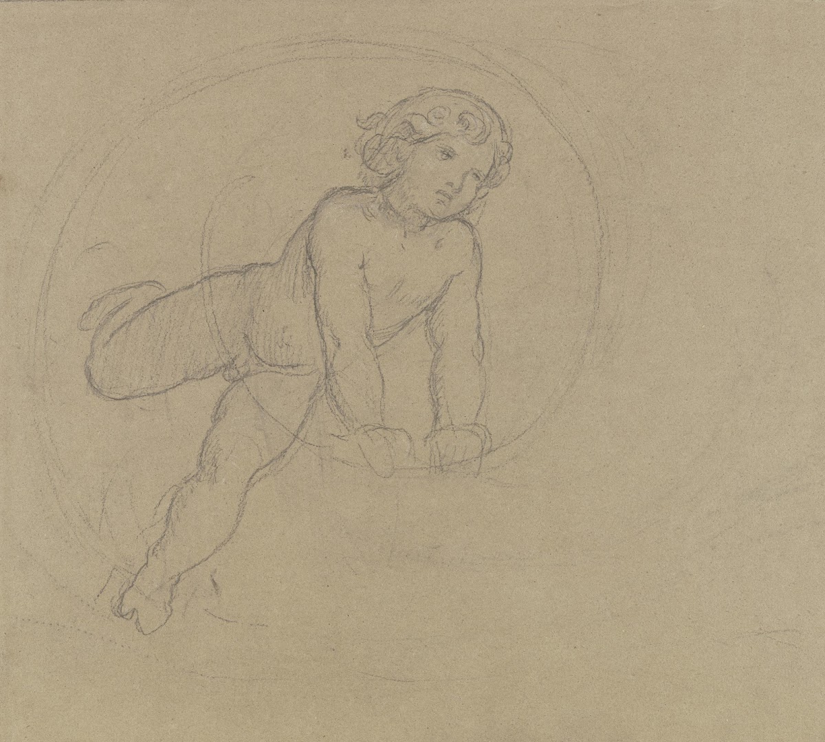 Putto between vines
