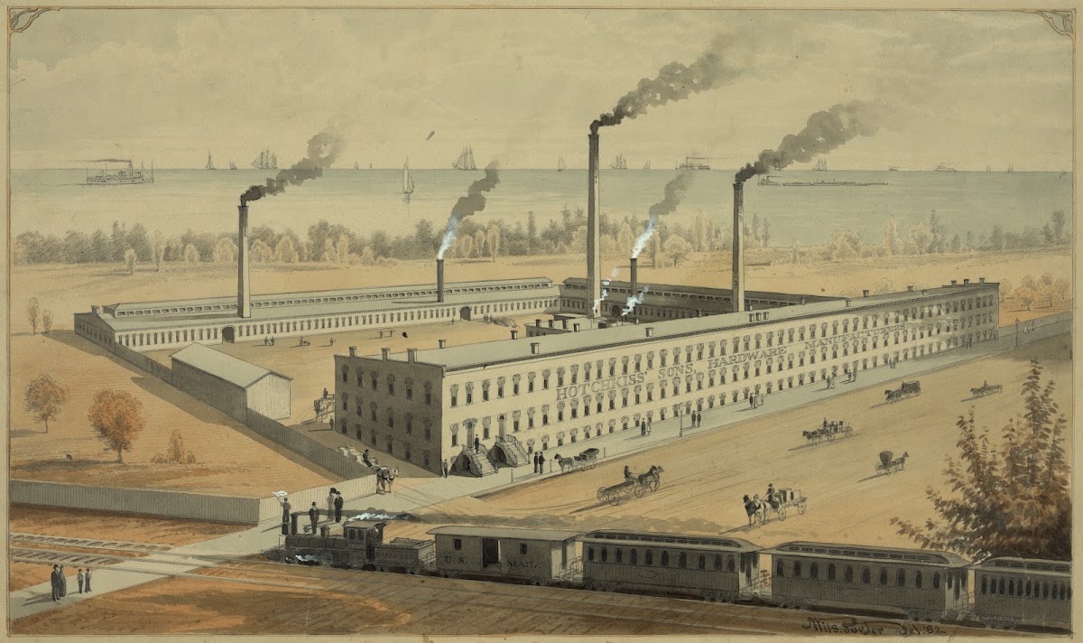Factory of Hotchkiss Sons hardware manufacturers 1882