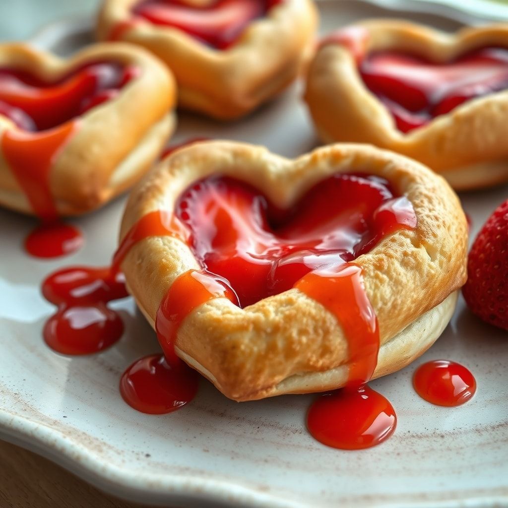 Easy Strawberry Cream Cheese Heart Danishes for Brunch (Made in 40 Minutes!) finished