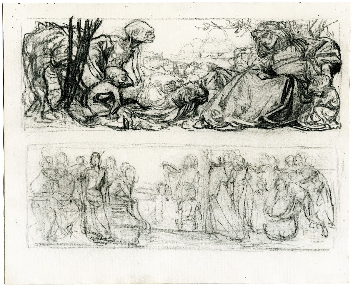 Schetsboekkatern met verschillende compositiestudies
