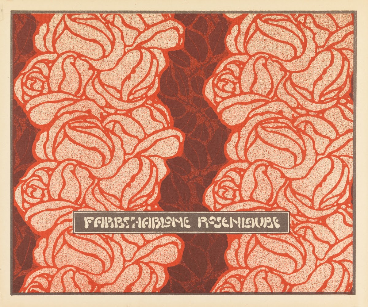 Farbschablone Rosenlaube Rose Bower Color Stencil 1901