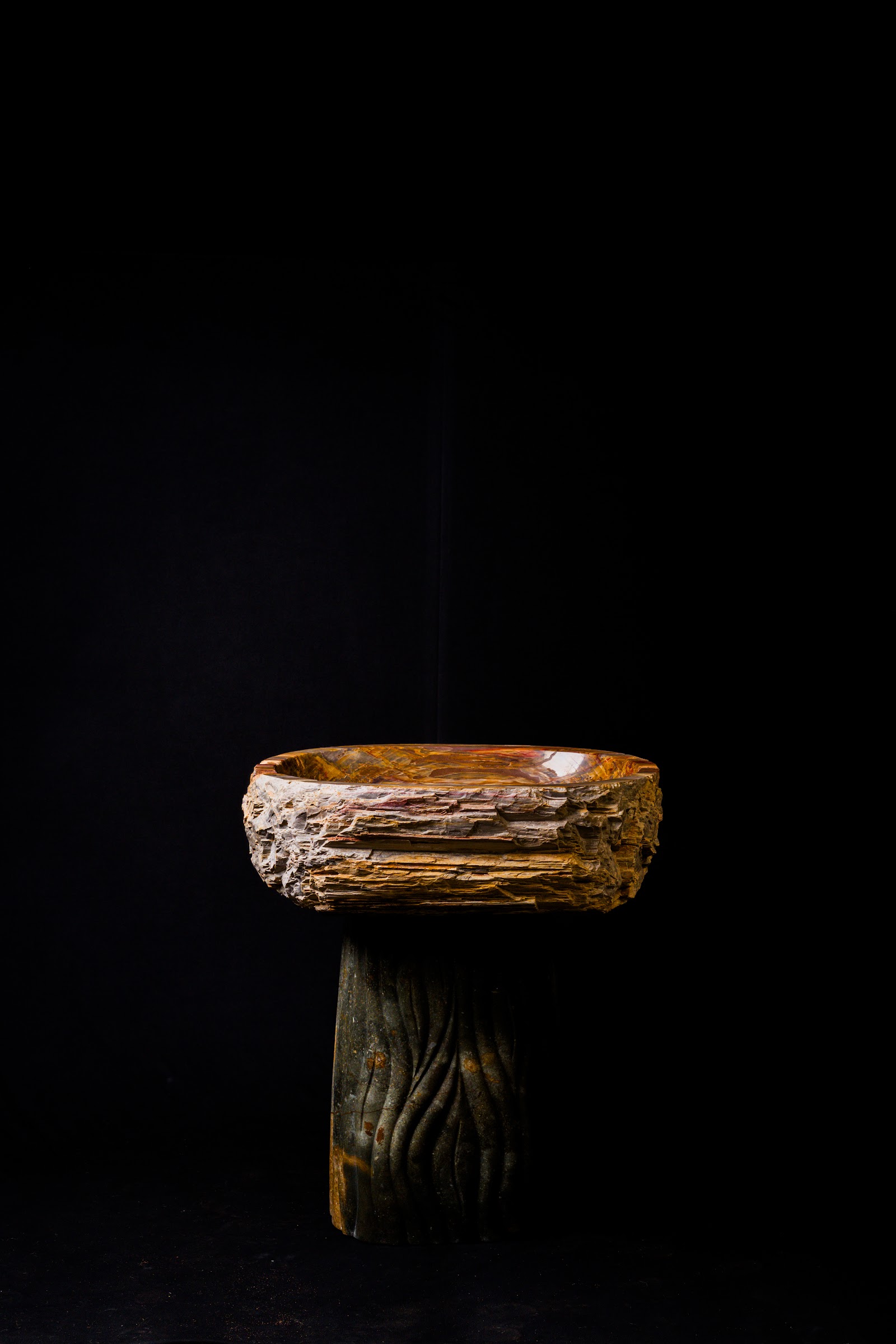 Petrified Wood Basins, studio view 1