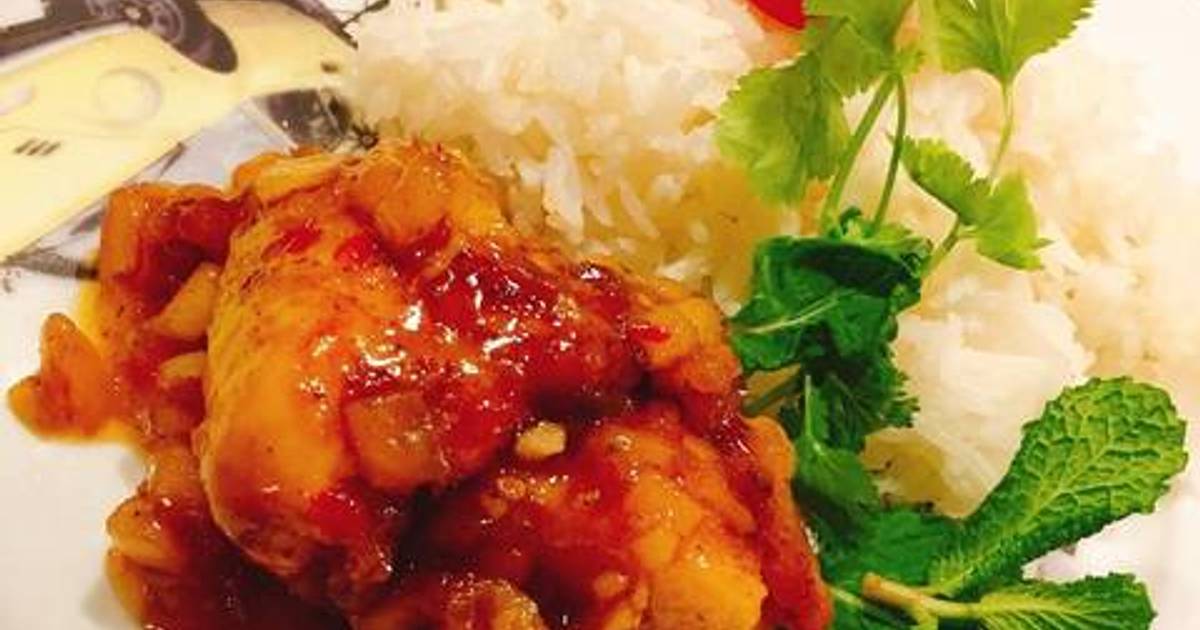 Đùi gà sốt táo (pome hoặc lê)