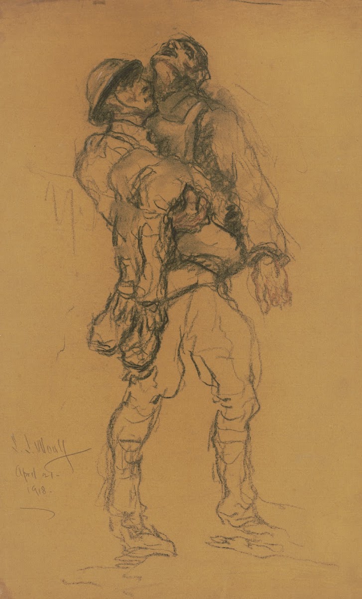 Soldier Carrying a Wounded Soldier 1918