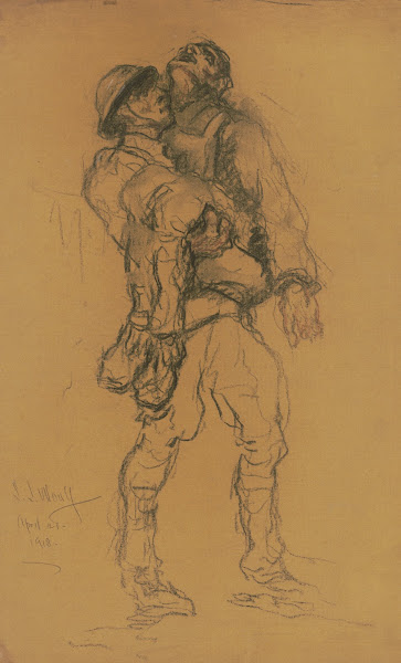 Soldier Carrying a Wounded Soldier 1918