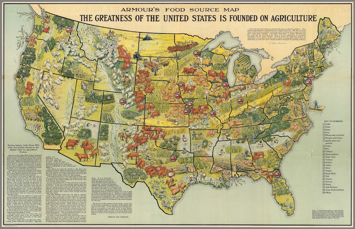 Armours Food Source Map 1922