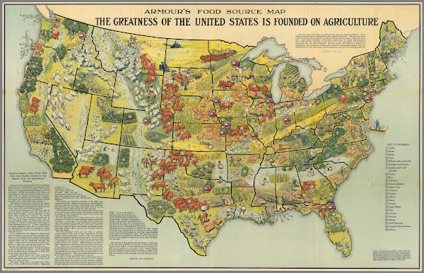 Armours Food Source Map 1922