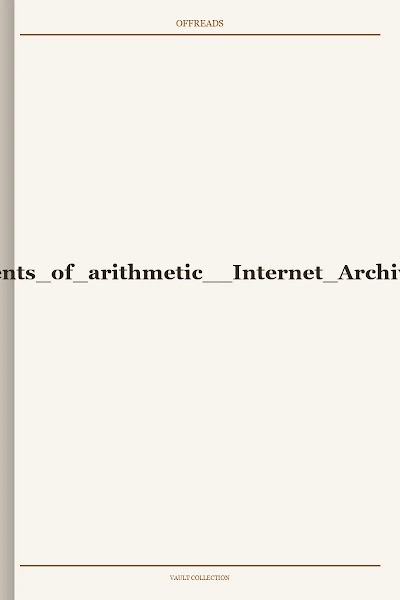 Elements of arithmetic Internet Archive