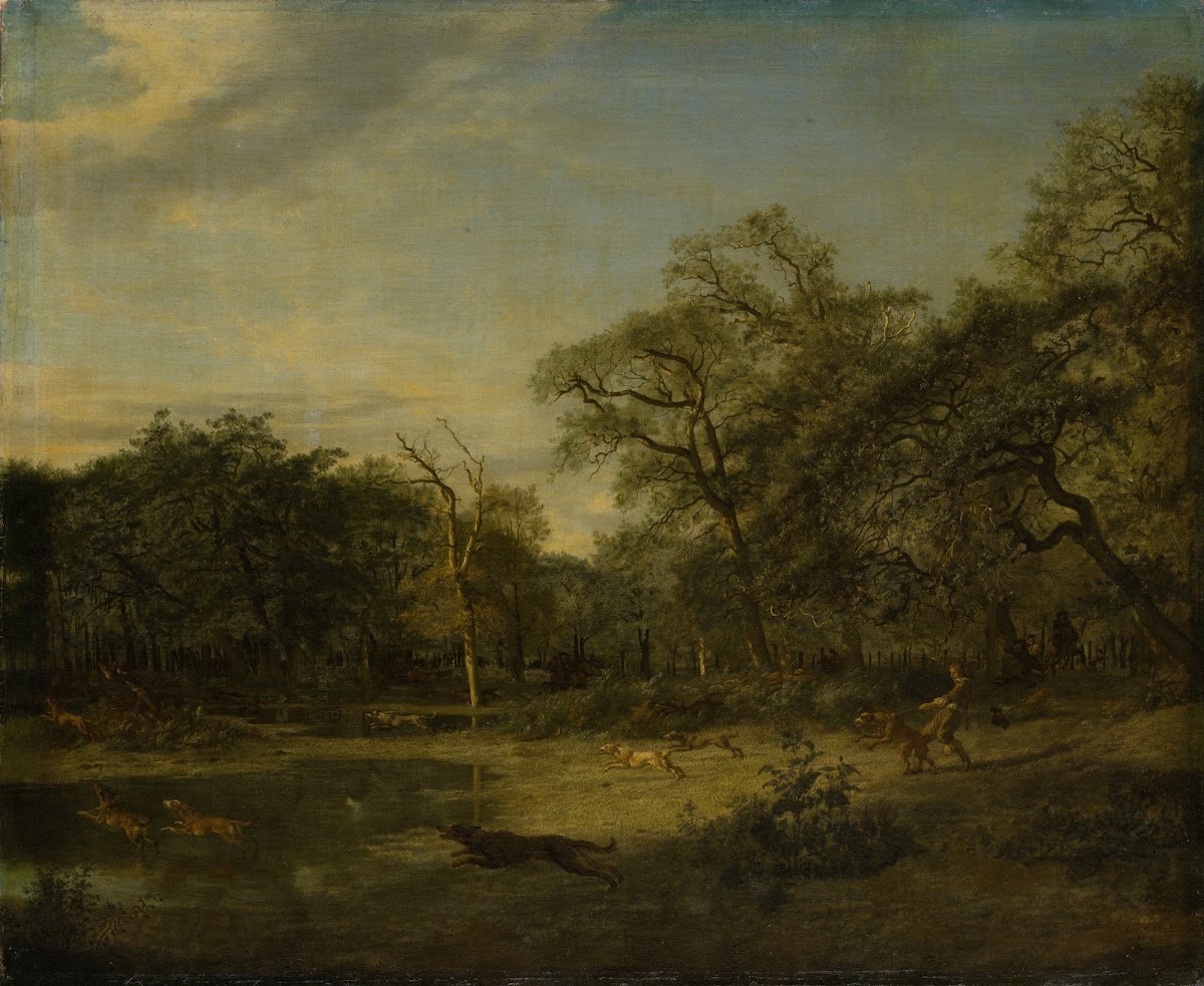 Deer Hunt in a Swampy Forest Landscape 1665
