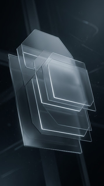 Dark Glassmorphism Stacked Panels UI Background - Free mobile Wallpaper