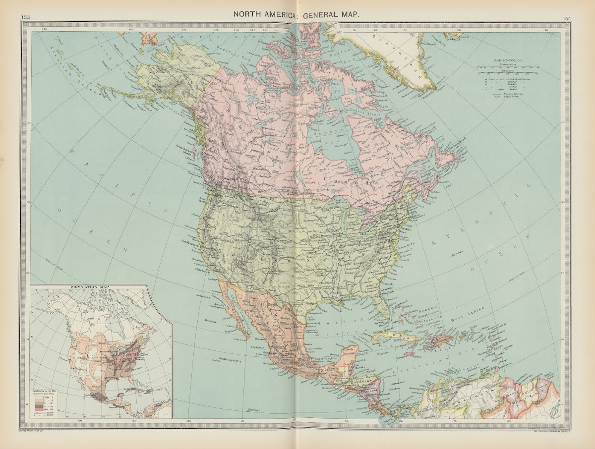 North AmericaGeneral Map 1908