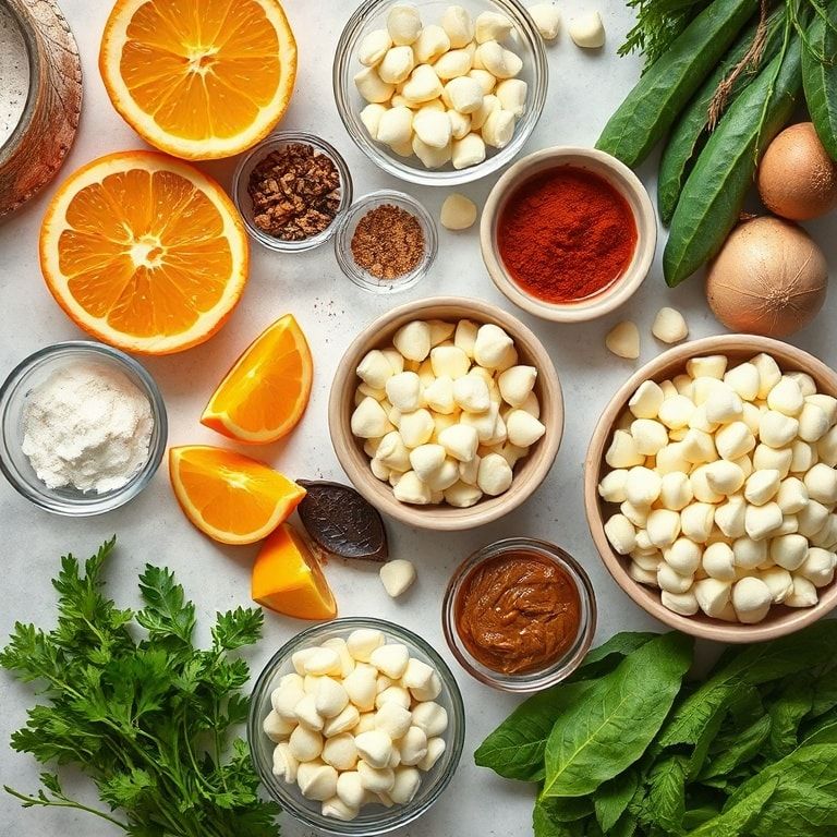Ingredients for Easy Creamy Orange Cookies with White Chocolate Chips – Soft, Zesty & Irresistibly Sweet