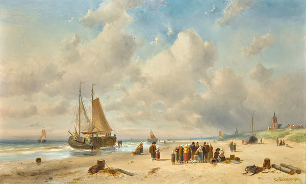 Fisherfolk On The Beach 1881