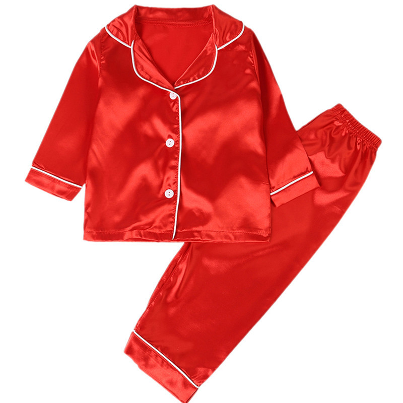 Children's pajama made from ice silk, long-sleeve, festive