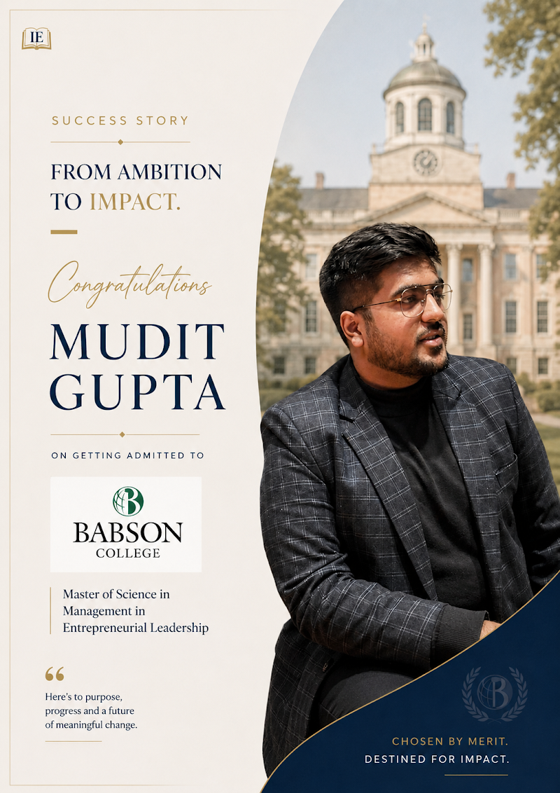 Mudit Gupta — Intelligent Education admit success story
