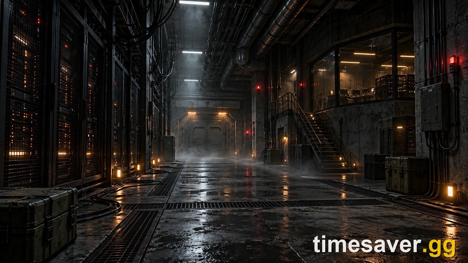 Dark high-tech underground base interior — the kind of hub environment where your Delta Force Black Site departments live