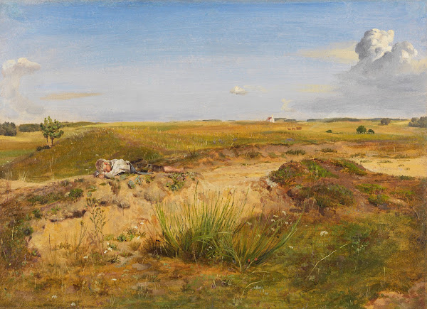Landschaft mit schlafendem Hirtenknaben Ca 1858 1860