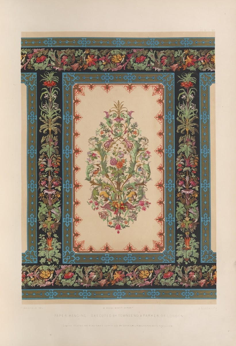 Paper hanging executed by Townsend  Parker of London 1851   1853