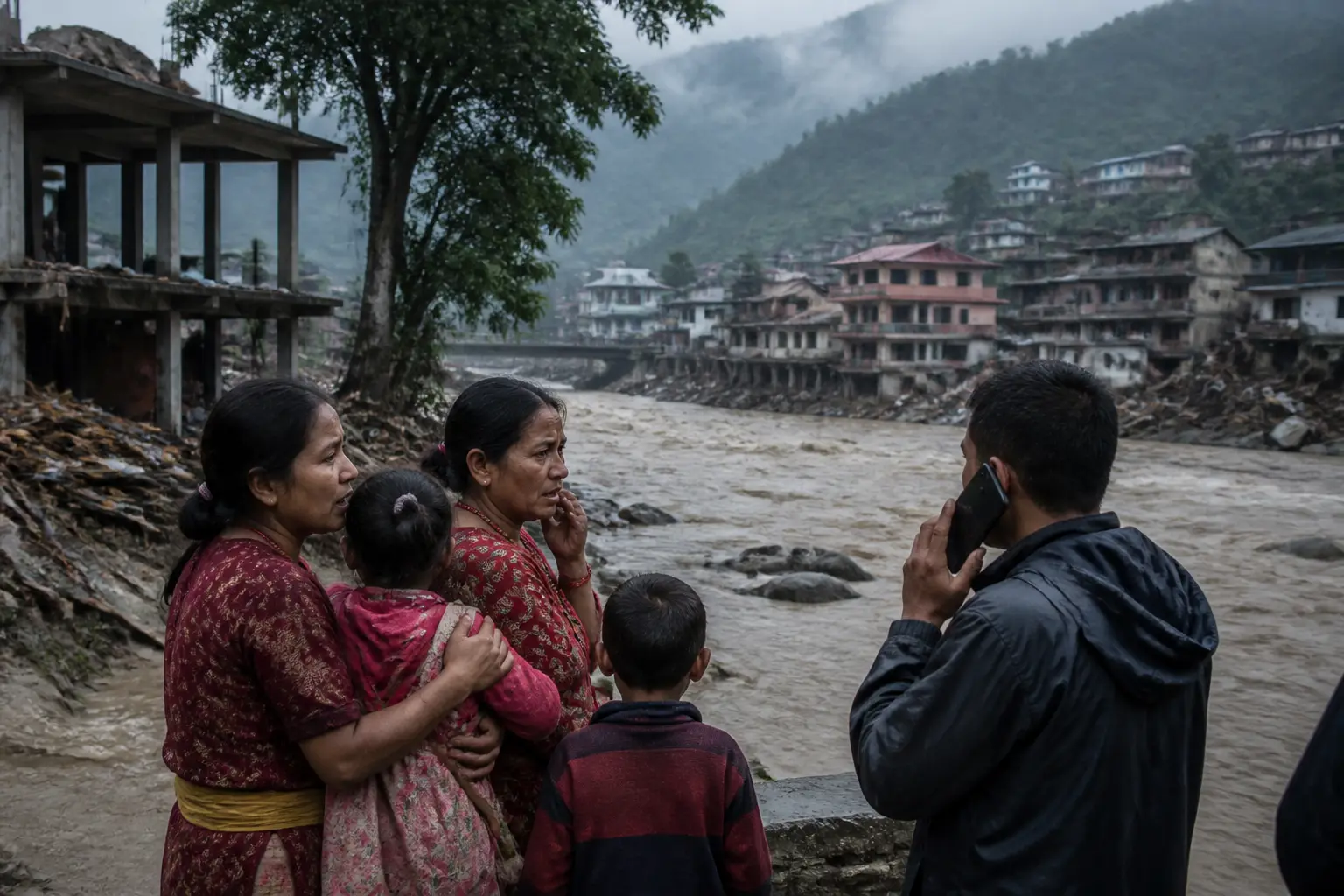 Editorial image for Nepal flood victims report isolation and missing family members