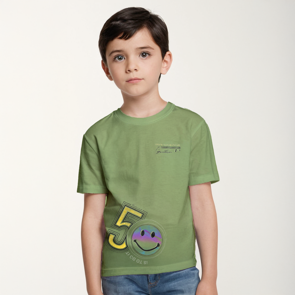 T-Shirt | Trendy Printed Cotton Blend Half Sleeve T-Shirt For Boys | YCTSHRG49V