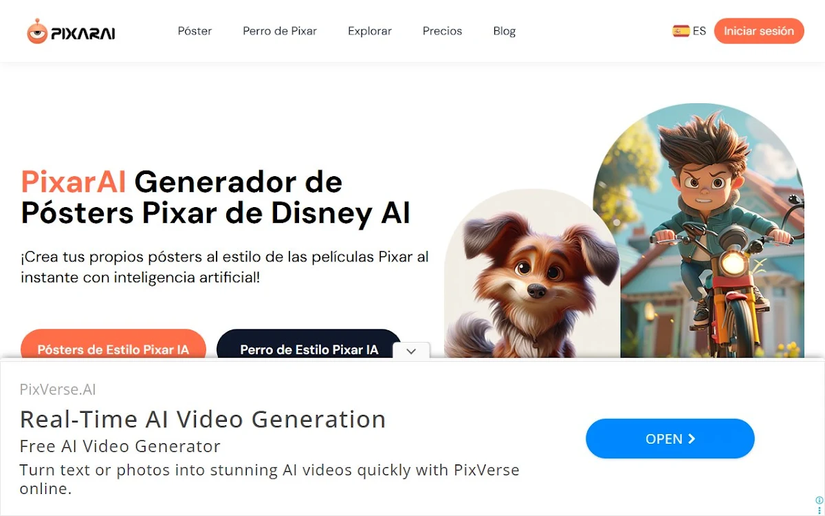 Captura de PixarAI