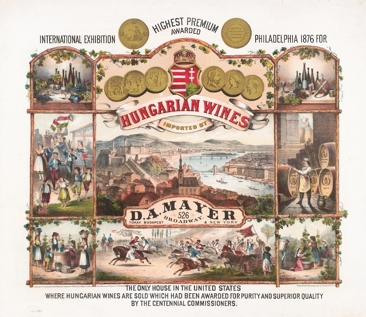 Hungarian wines imported by DA Mayer 1877