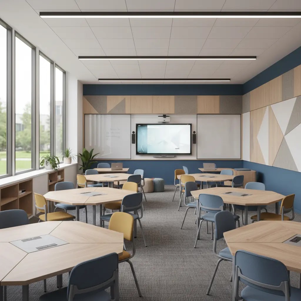 Tren desain interior ruang kelas universitas modern