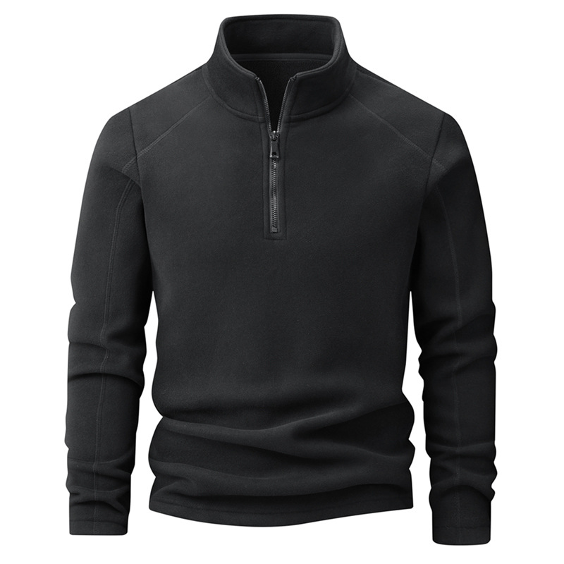 Fleece-Sweatshirt mit Stehkragen und Reißverschluss