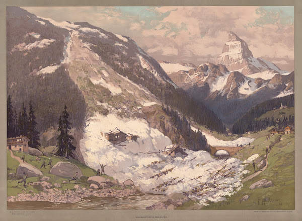 Deutsches Land  Lawinensturz in den Alpen 1907
