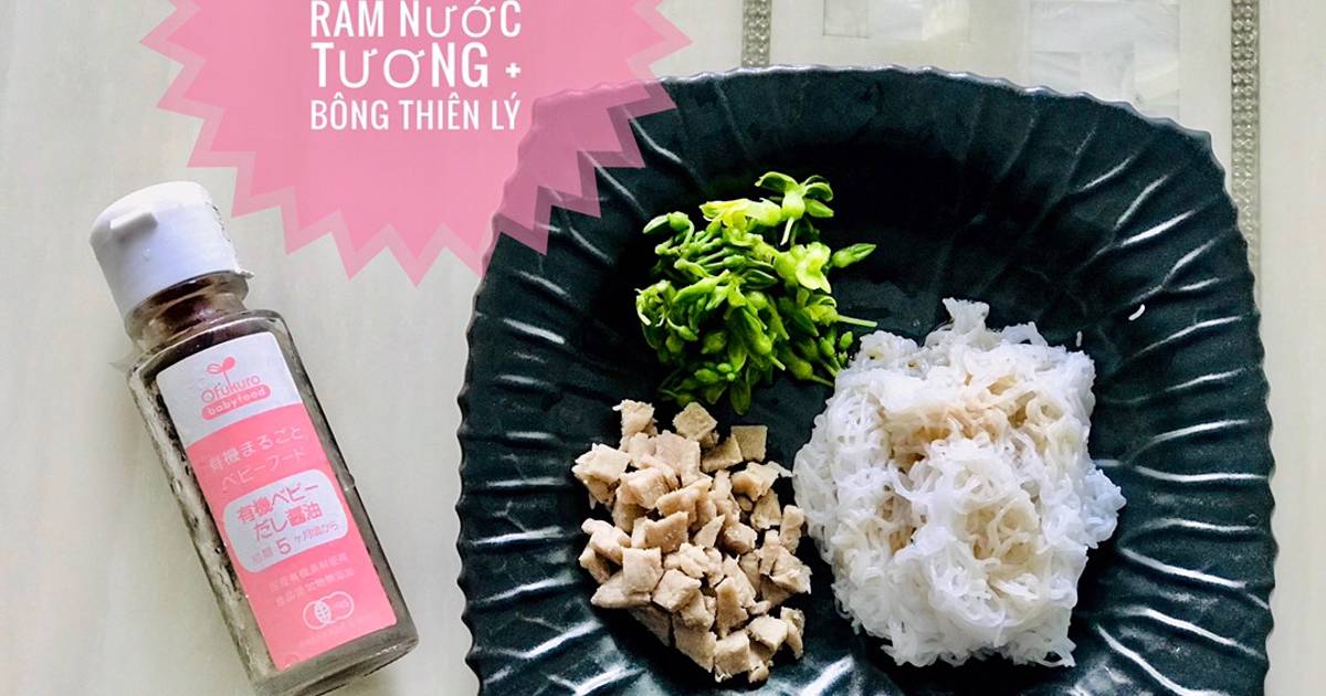 Ăn dặm- bánh hỏi thịt heo ram nước tương bông thiên lý