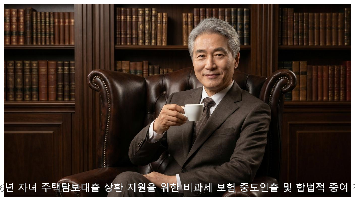 2026년 자녀 주택담보대출 상환 지원을 위한 비과세 보험 중도인출 및 합법적 증여 전략 핵심 안내 및 분석 인포그래픽 (6)