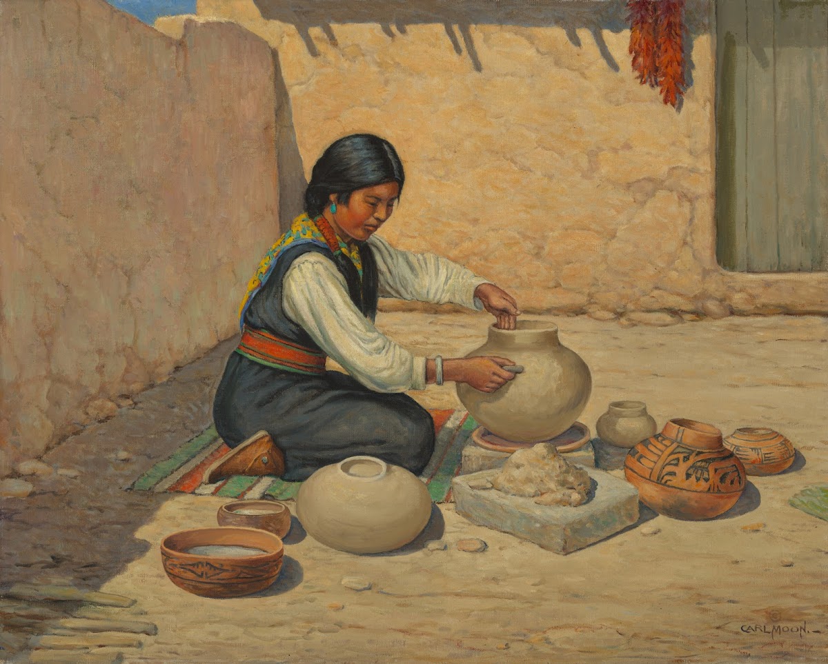 Hopi Woman Making Pottery ca 1937 1943